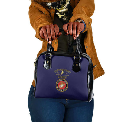 Montford Point Marines Shoulder Handbag African American Heroes Navy Blue - African Pride