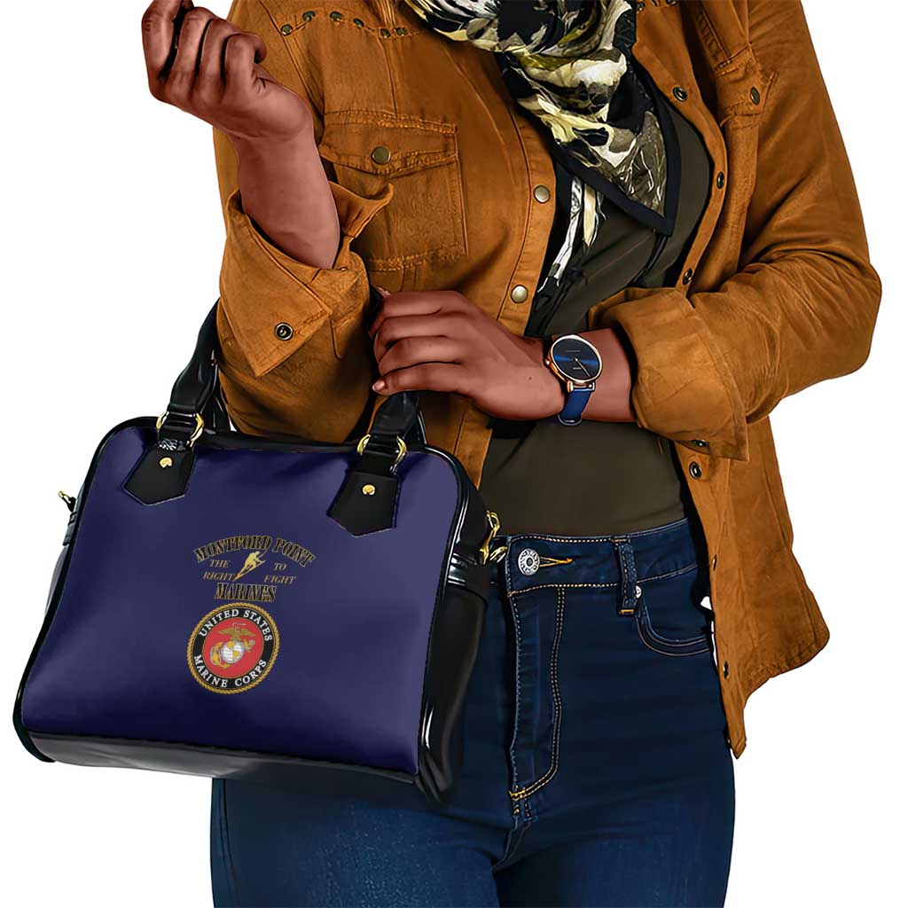 Montford Point Marines Shoulder Handbag African American Heroes Navy Blue - African Pride