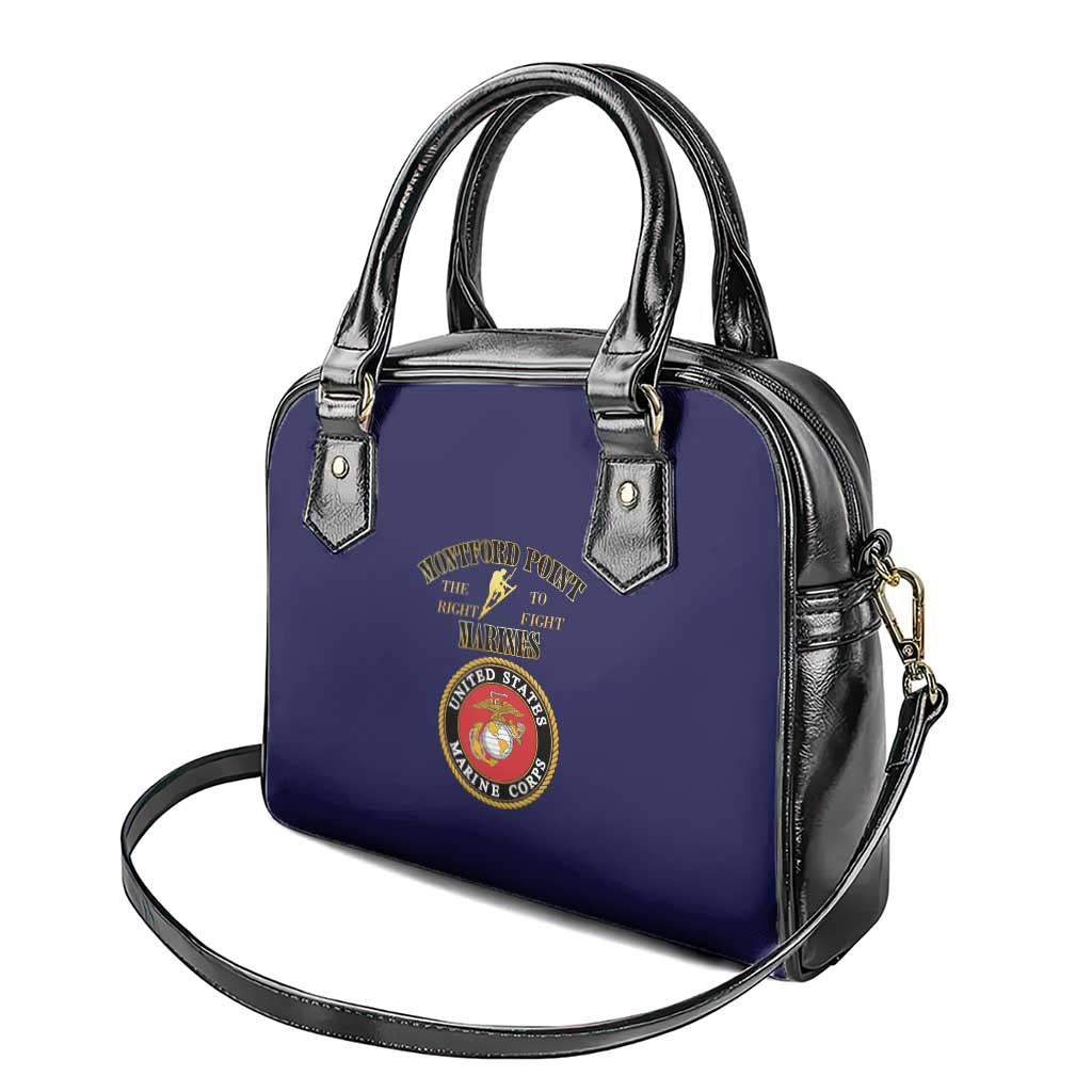 Montford Point Marines Shoulder Handbag African American Heroes Navy Blue - African Pride