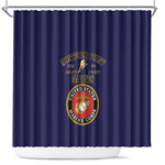 Montford Point Marines Shower Curtain African American Heroes Navy Blue - African Pride