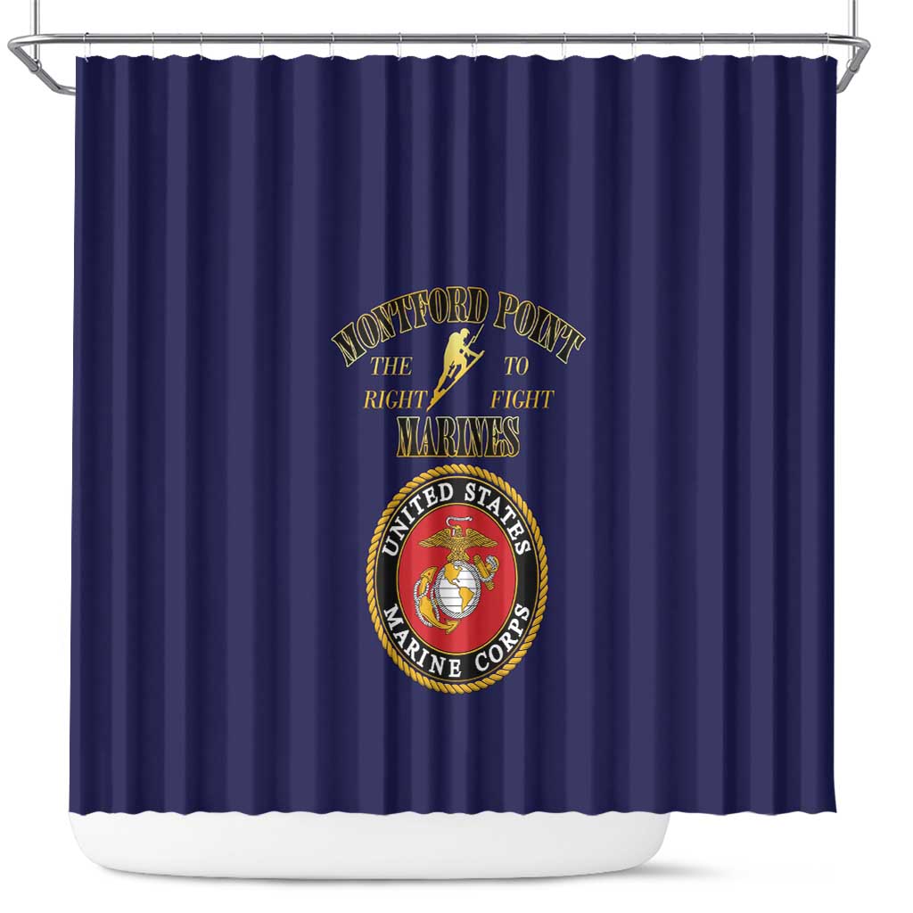Montford Point Marines Shower Curtain African American Heroes Navy Blue - African Pride