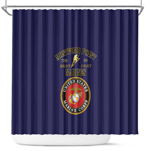 Montford Point Marines Shower Curtain African American Heroes Navy Blue - African Pride