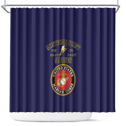 Montford Point Marines Shower Curtain African American Heroes Navy Blue - African Pride