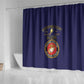Montford Point Marines Shower Curtain African American Heroes Navy Blue - African Pride