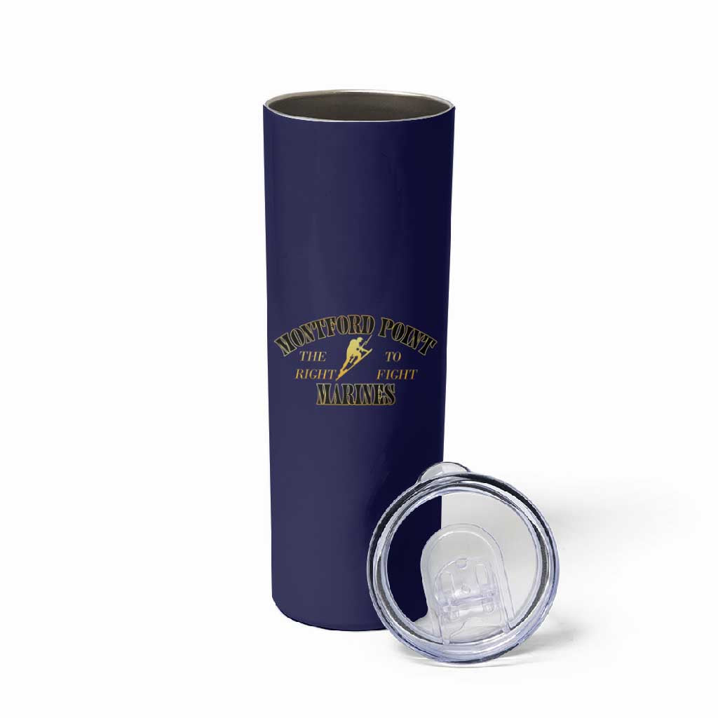 Montford Point Marines Skinny Tumbler African American Heroes Navy Blue - African Pride