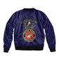 Montford Point Marines Sleeve Zip Bomber Jacket African American Heroes Navy Blue - African Pride