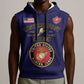Montford Point Marines Sleeveless Hoodie African American Heroes Navy Blue - African Pride