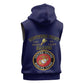 Montford Point Marines Sleeveless Zip Hoodie African American Heroes Navy Blue - African Pride
