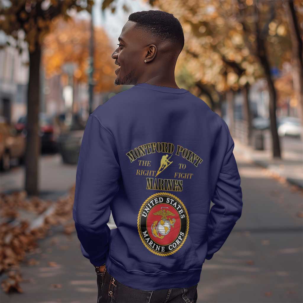 Montford Point Marines Sweatshirt African American Heroes Navy Blue - African Pride