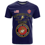 Montford Point Marines T shirt African American Heroes Navy Blue - African Pride