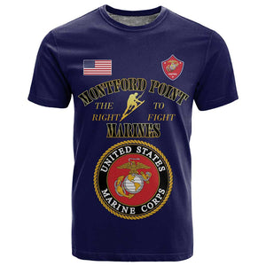 Montford Point Marines T shirt African American Heroes Navy Blue - African Pride