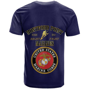 Montford Point Marines T shirt African American Heroes Navy Blue - African Pride