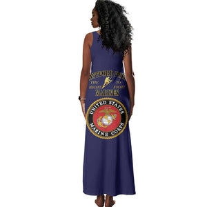 Montford Point Marines Tank Maxi Dress African American Heroes Navy Blue - African Pride