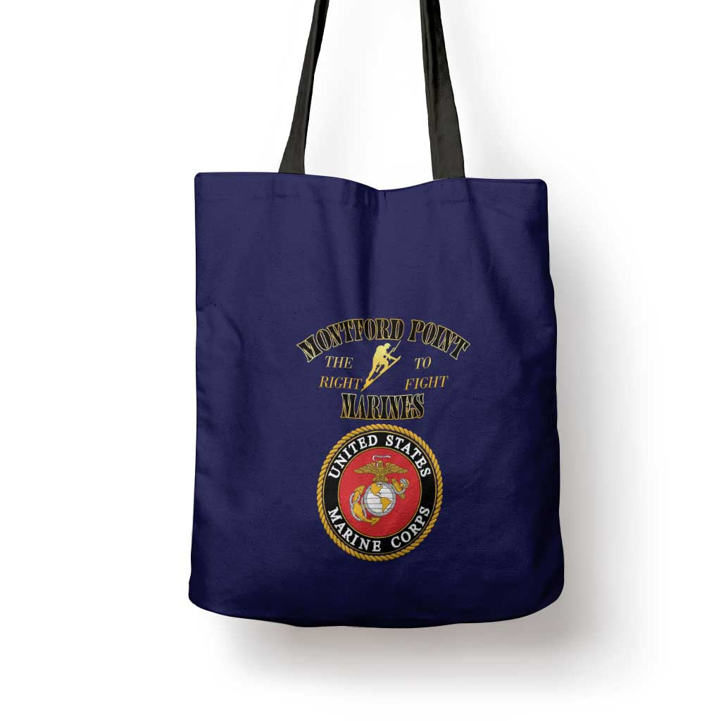African American Marine Corps Legacy Tote Bag Montford Point Heritage Navy Blue