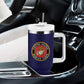 Montford Point Marines Tumbler With Handle African American Heroes Navy Blue - African Pride