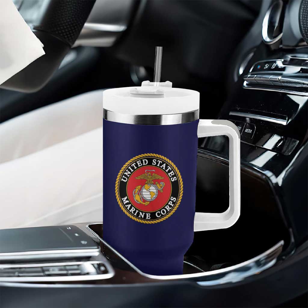 Montford Point Marines Tumbler With Handle African American Heroes Navy Blue - African Pride