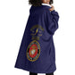 Montford Point Marines Wearable Blanket Hoodie African American Heroes Navy Blue - African Pride