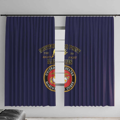 Montford Point Marines Window Curtain African American Heroes Navy Blue - African Pride
