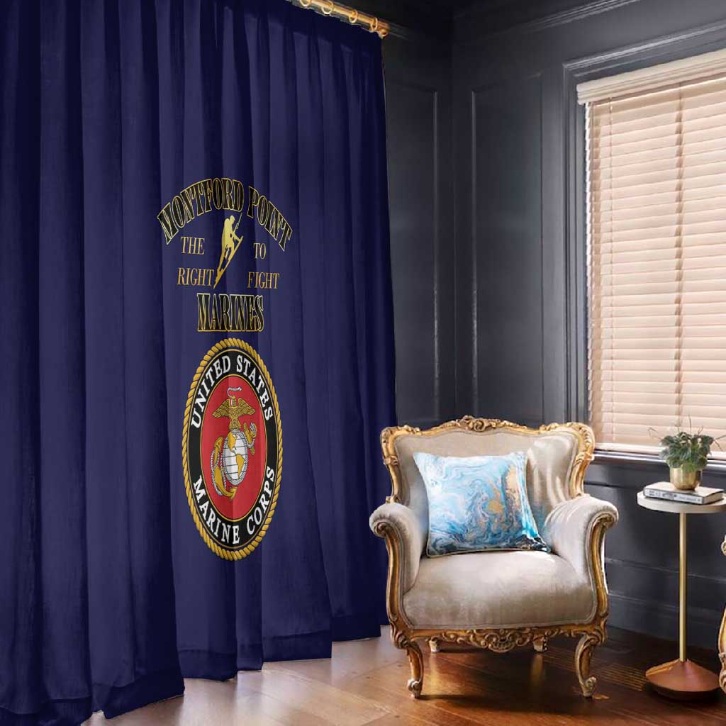 Montford Point Marines Window Curtain African American Heroes Navy Blue - African Pride