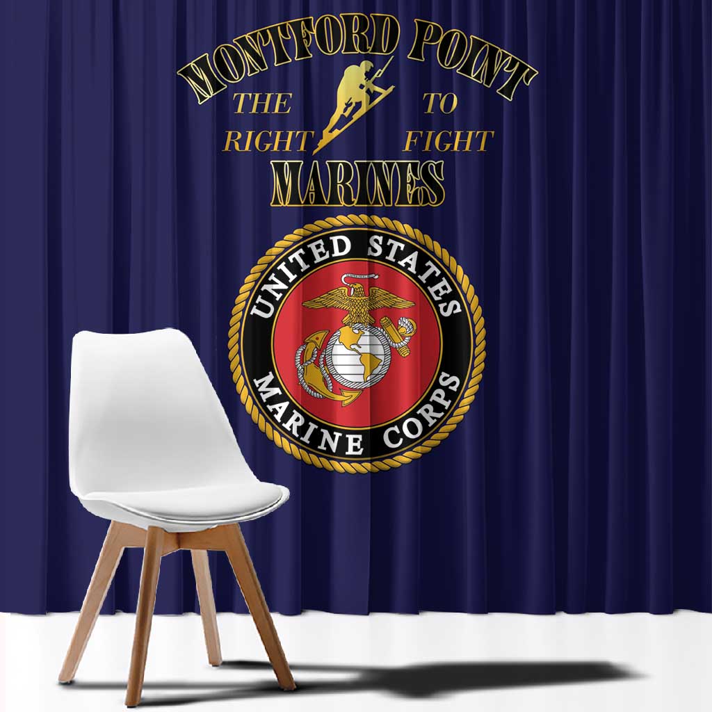 Montford Point Marines Window Curtain African American Heroes Navy Blue - African Pride