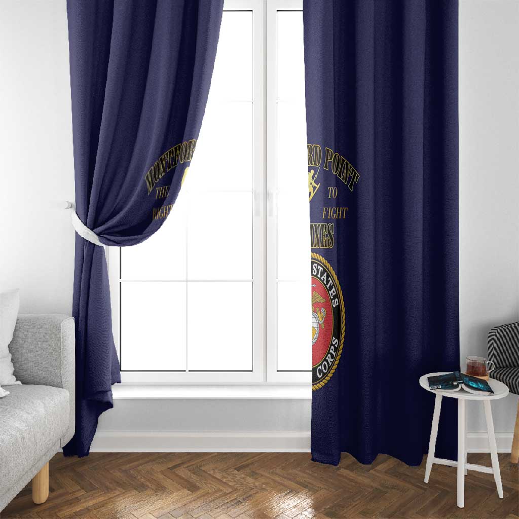 Montford Point Marines Window Curtain African American Heroes Navy Blue - African Pride