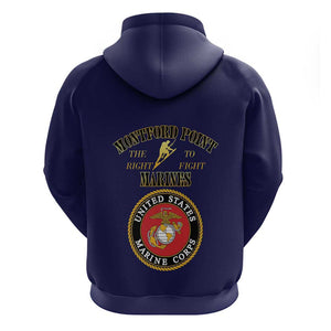 Montford Point Marines Zip Hoodie African American Heroes Navy Blue - African Pride