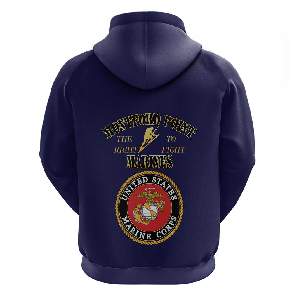 Montford Point Marines Zip Hoodie African American Heroes Navy Blue - African Pride
