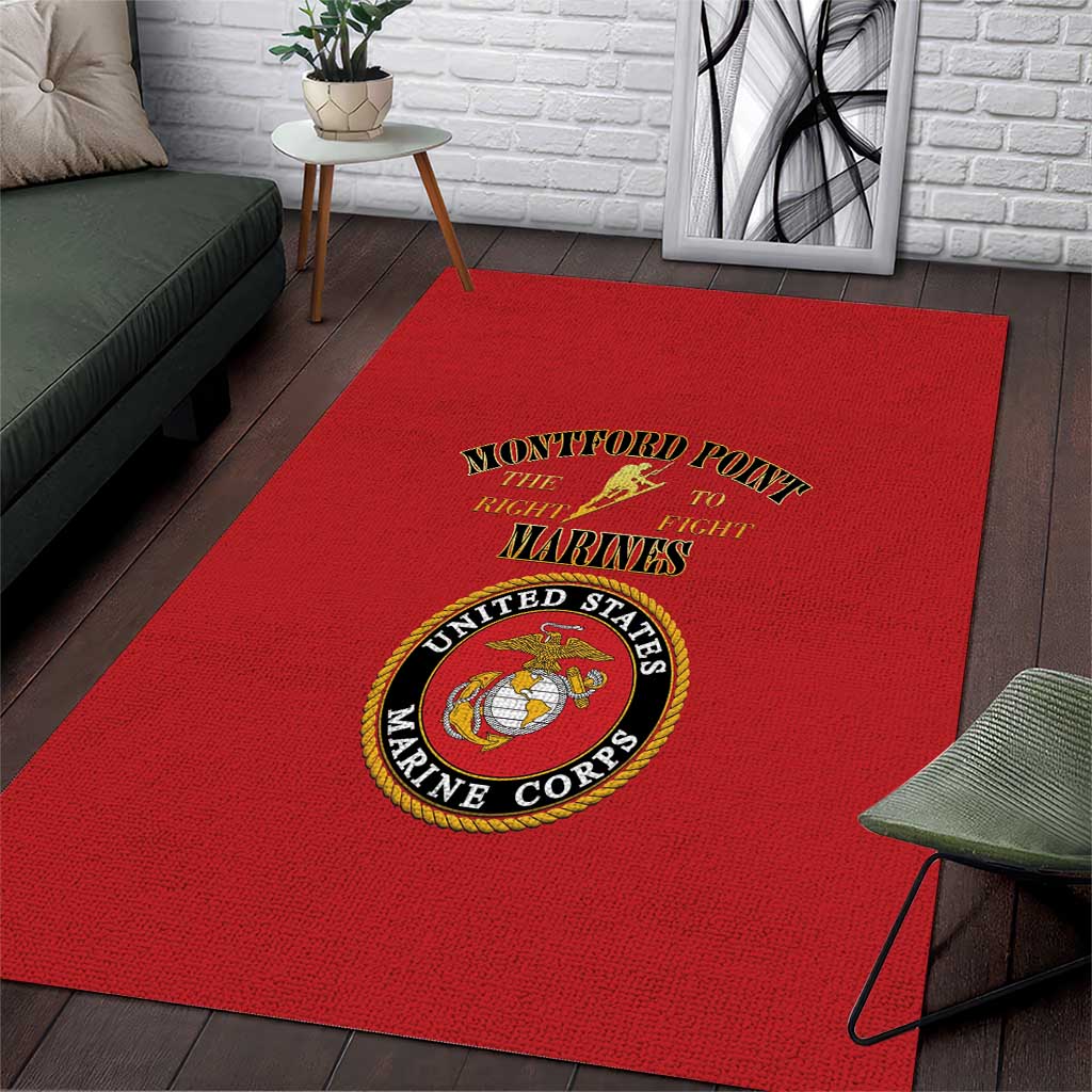 Montford Point Marines Area Rug African American Heroes Red - African Pride