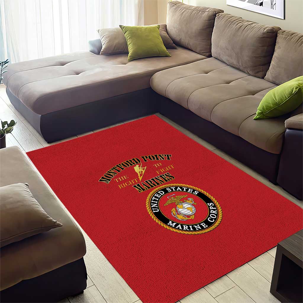 Montford Point Marines Area Rug African American Heroes Red - African Pride