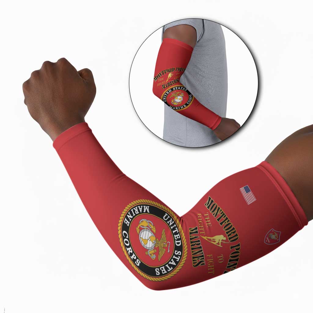 African American Marine Corps Legacy Arm Sleeves Montford Point Heritage Red