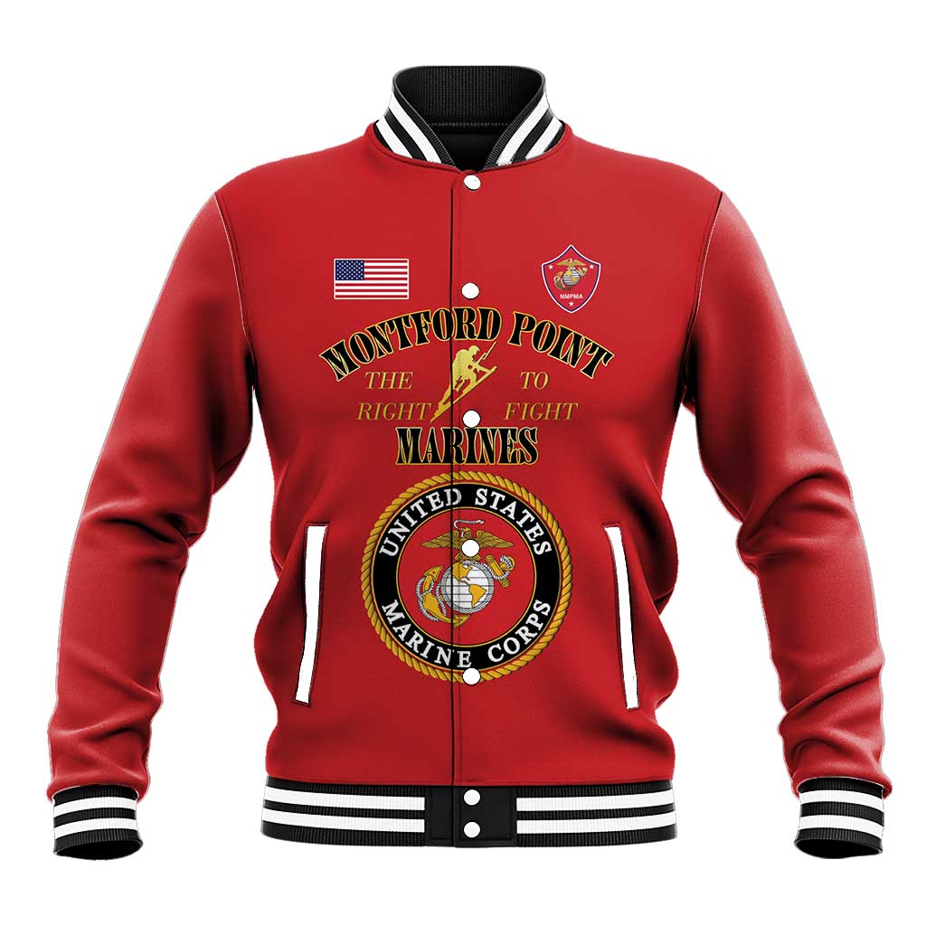 Montford Point Marines Baseball Jacket African American Heroes Red - African Pride