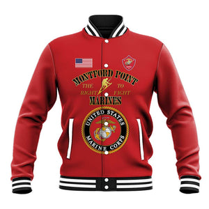 Montford Point Marines Baseball Jacket African American Heroes Red - African Pride