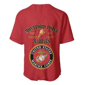 Montford Point Marines Baseball Jersey African American Heroes Red - African Pride
