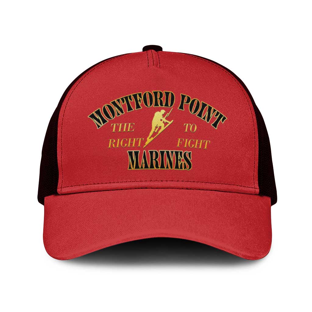 Montford Point Marines Baseball Net Cap African American Heroes Red - African Pride