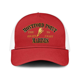 Montford Point Marines Baseball Net Cap African American Heroes Red - African Pride