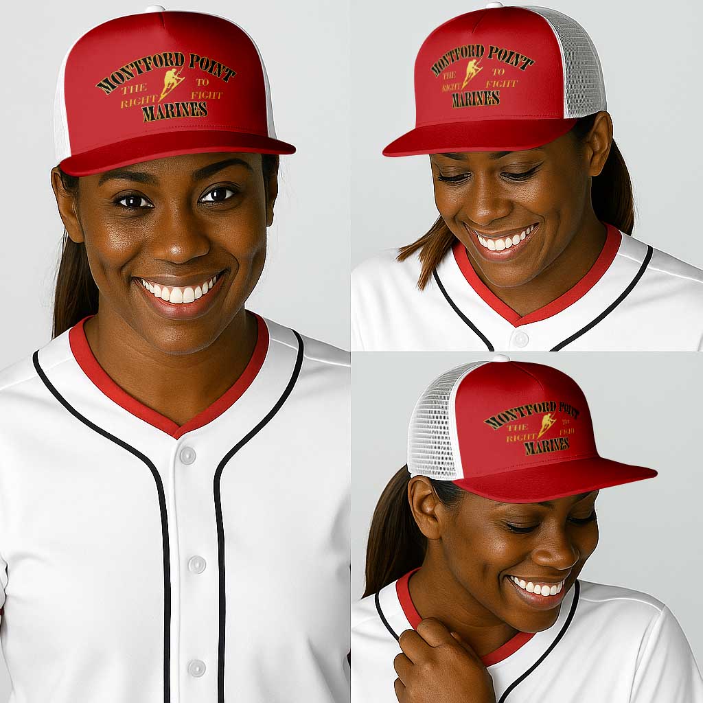Montford Point Marines Baseball Net Cap African American Heroes Red - African Pride