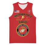 Montford Point Marines Basketball Jersey African American Heroes Red - African Pride