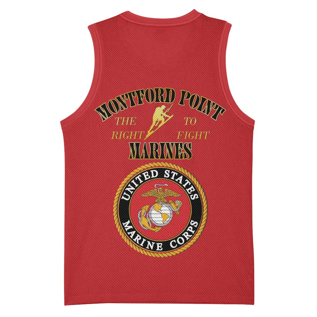 Montford Point Marines Basketball Jersey African American Heroes Red - African Pride