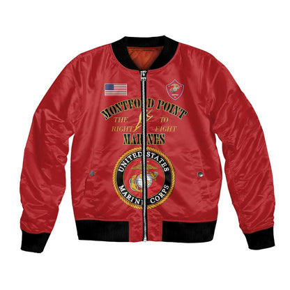 Montford Point Marines Bomber Jacket African American Heroes Red - African Pride