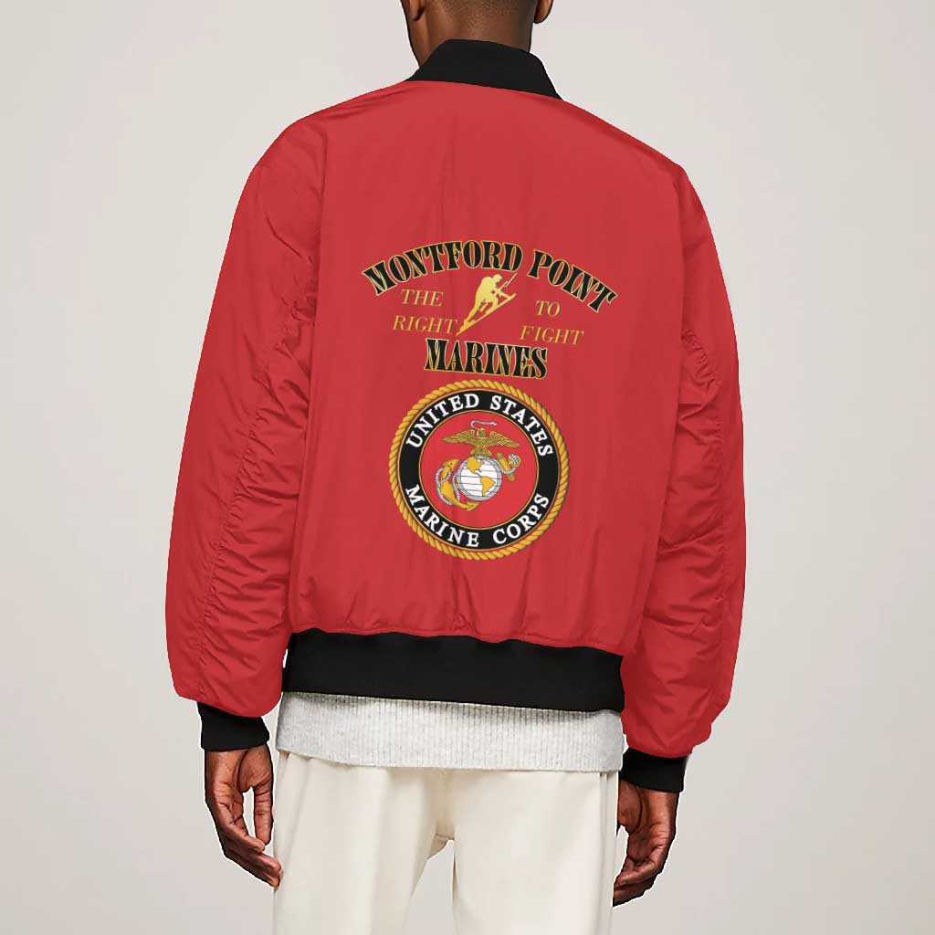 Montford Point Marines Bomber Jacket African American Heroes Red - African Pride