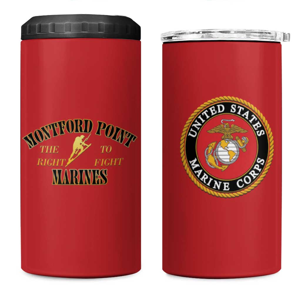 Montford Point Marines 4 in 1 Can Cooler Tumbler African American Heroes Red - African Pride