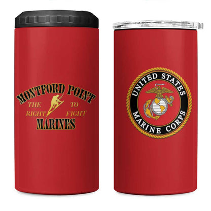 Montford Point Marines 4 in 1 Can Cooler Tumbler African American Heroes Red - African Pride