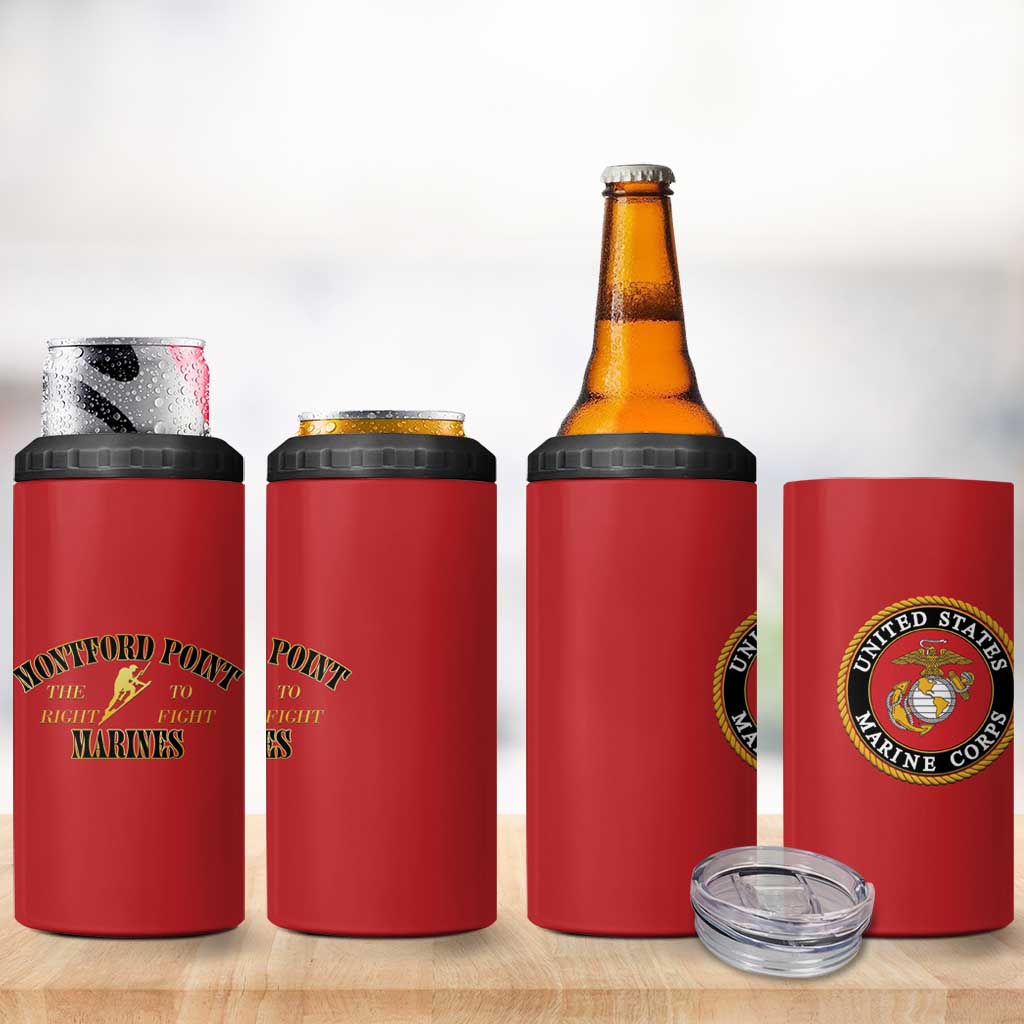Montford Point Marines 4 in 1 Can Cooler Tumbler African American Heroes Red - African Pride