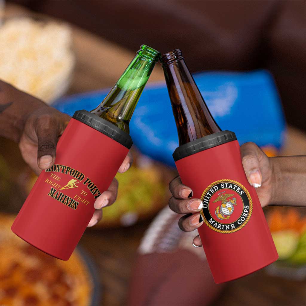 Montford Point Marines 4 in 1 Can Cooler Tumbler African American Heroes Red - African Pride