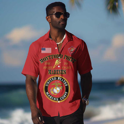 Montford Point Marines Hawaiian Shirt African American Heroes Red - African Pride