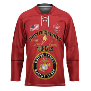 African American Marine Corps Legacy Hockey Jersey Montford Point Heritage Red