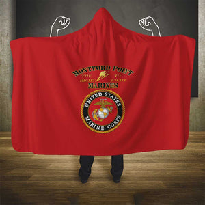 Montford Point Marines Hooded Blanket African American Heroes Red - African Pride