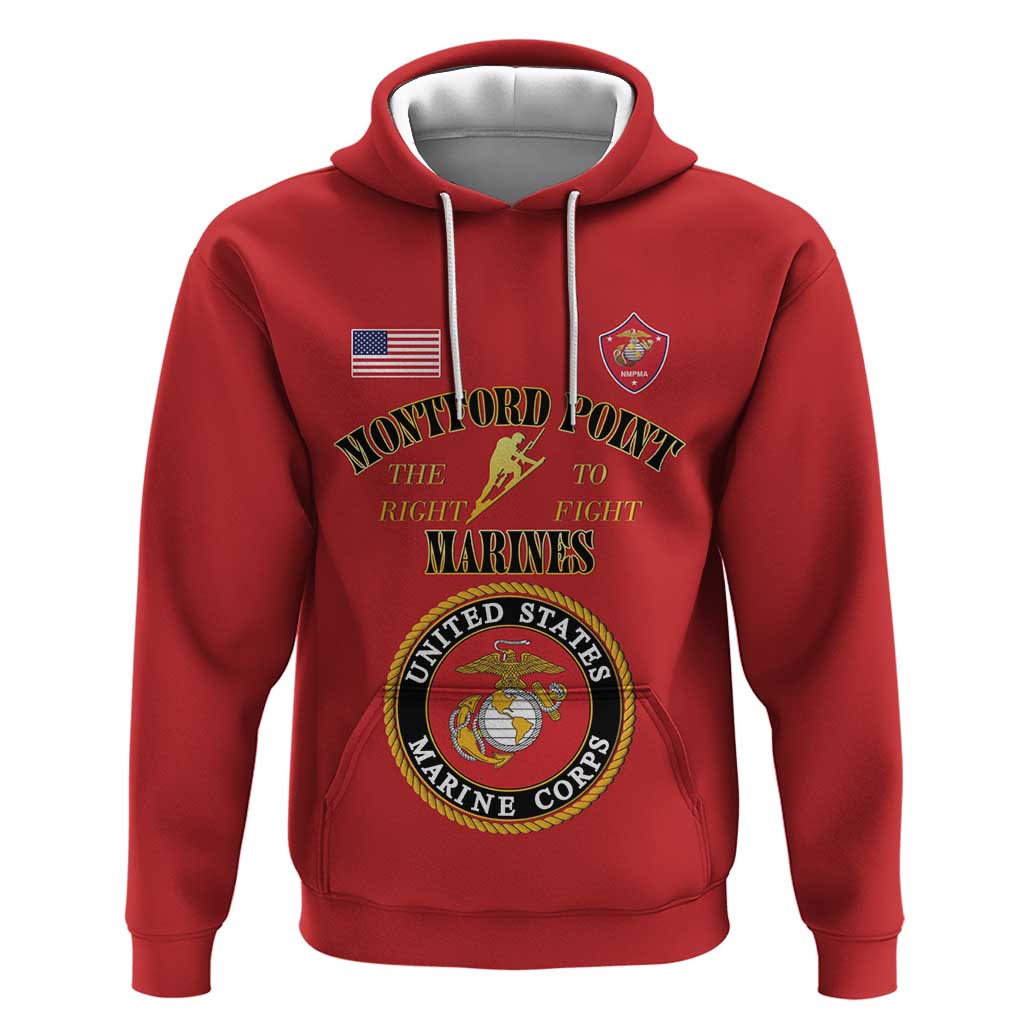 Montford Point Marines Hoodie African American Heroes Red - African Pride