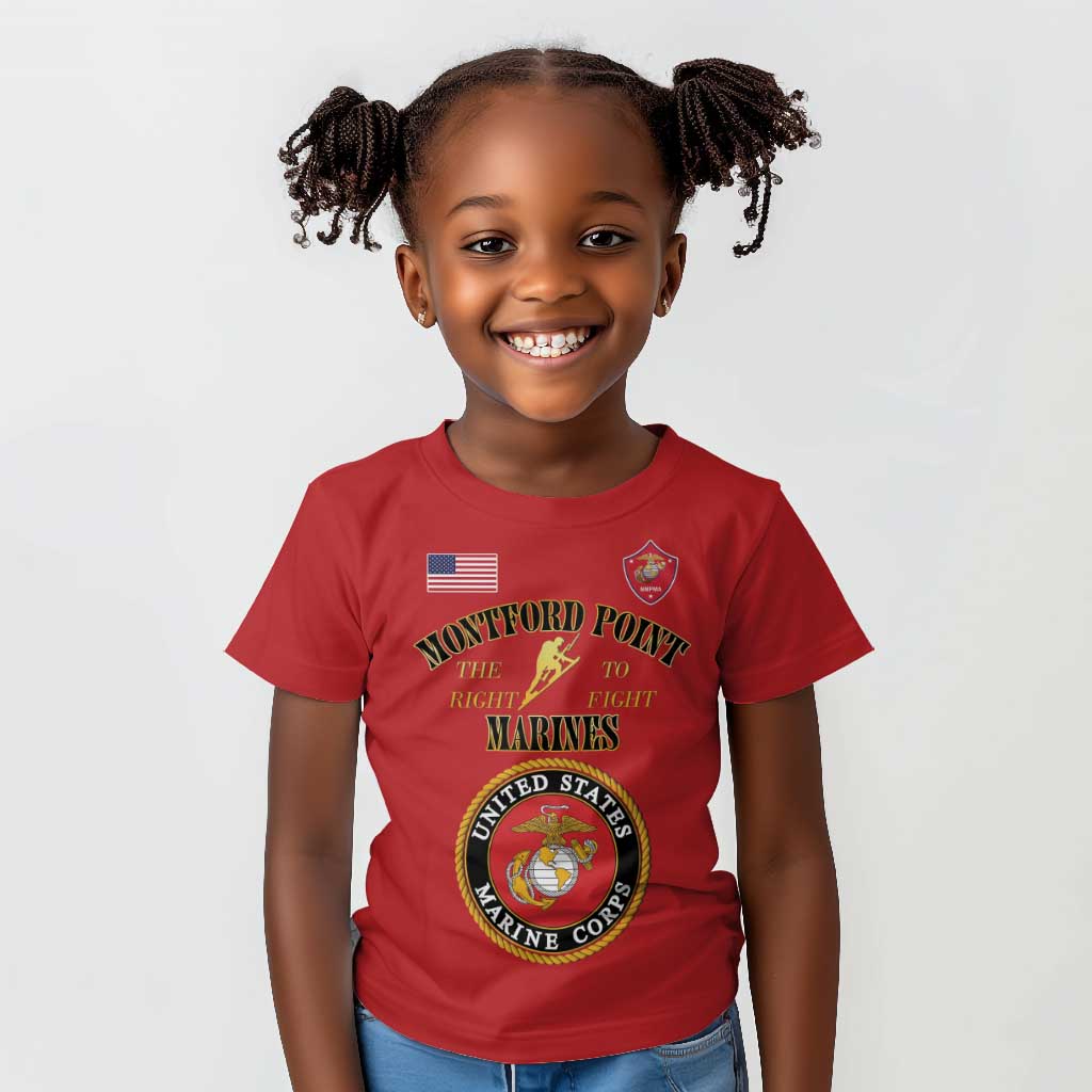 Montford Point Marines Kid T shirt African American Heroes Red - African Pride