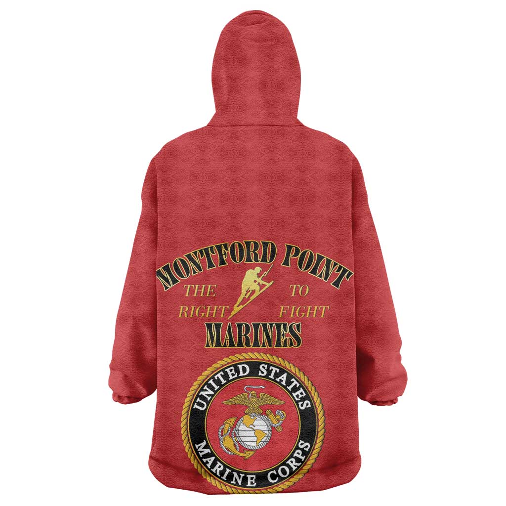 Montford Point Marines Kid Wearable Blanket Hoodie African American Heroes Red - African Pride